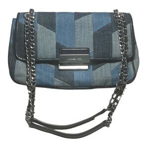🔴 SOLD 🔴 MICHAEL KORS Sloan Patchwork Denim Shoulder or Crossbody Bag Blue